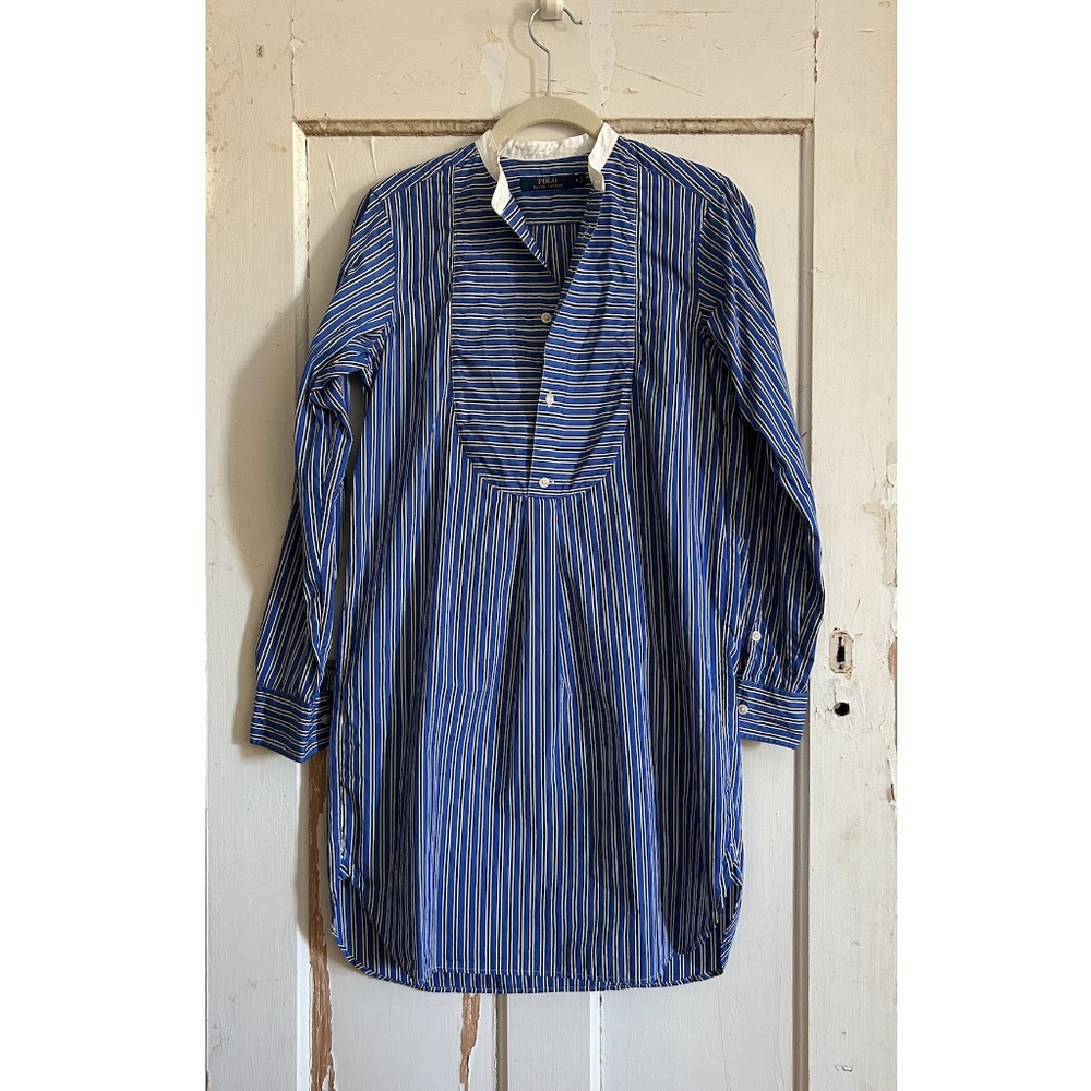 Polo Ralph Lauren Blue Striped Shirt Dress – Size 4